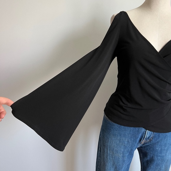 Necessary Objects - Black Wrapped Long Sleeve Shirt with cutout at the sleeves - Picture 6 of 8